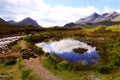 Landscape with river, bog lake and mountains in the Scottish Highlands Royalty Free Stock Photo