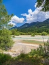 Landscape on the river Isar near Kruen in Bavaria, Germany Royalty Free Stock Photo