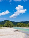 Landscape on the river Isar near Kruen in Bavaria, Germany Royalty Free Stock Photo