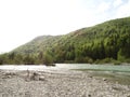 Landscape at river Isar near valley Fleck, Bavaria Royalty Free Stock Photo