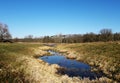 Landscape with river, just before spring is coming Royalty Free Stock Photo