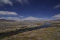 Landscape with river and lake in the altiplano in bolivia