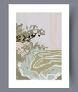 Landscape river minimalism nature wall art print Royalty Free Stock Photo