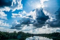 Landscape river with rain clouds,beautiful scenery,Moon river Th
