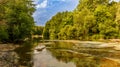 Landscape of a river with rapids in the middle of a forest Royalty Free Stock Photo