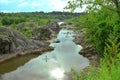 Landscape of a river winding through a rocky gorge Royalty Free Stock Photo