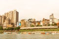 Landscape Riverside area and building of Bitan in Taipei,Taiw