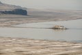 Landscape on the road in Antelope island state park in salt lake city Royalty Free Stock Photo