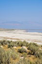 Landscape on the road in Antelope island state park in salt lake city Royalty Free Stock Photo