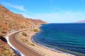 Landscape with road in the bays of Loreto in baja california sur VII