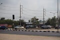 Landscape of road intersection that has reduced traffic in Thailand