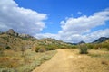 Landscape with road in the national nature reserve Karadag Royalty Free Stock Photo