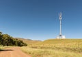 Landscape with cellphone tower on road R396 near Rhodes Royalty Free Stock Photo