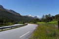 Landscape of road 55 Sognefjellet national tourist route between Lom and Gaupne Norway Royalty Free Stock Photo