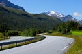 Landscape of road 55 Sognefjellet national tourist route between Lom and Gaupne Norway Royalty Free Stock Photo