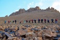 Trekking to mount Alamkuh , Alborz mountains , Iran