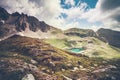 Landscape Rocky Mountains and turquoise Lake Royalty Free Stock Photo