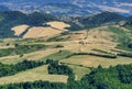 Landscape in Romagna at summer from Sogliano al Rubicone Royalty Free Stock Photo