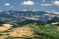 Landscape in Romagna at summer from Sogliano al Rubicone Royalty Free Stock Photo