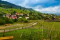 Landscape of romanian village Sadova Royalty Free Stock Photo