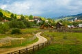 Landscape of romanian village Sadova Royalty Free Stock Photo