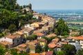 Landscape with roofs of houses in small tuscan town in province