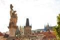 Landscape of the roofs of the old town Prague. The architecture of old Europe