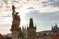 Landscape of the roofs of the old town Prague. The architecture of old Europe