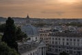 Landscape on the roofs of Roma at sunset Royalty Free Stock Photo