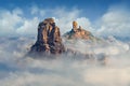 Landscape with Roque Bentayga and Roque Nublo Royalty Free Stock Photo