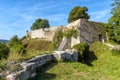 Landscape with ruins of Hohenurach Castle near Bad Urach, Germany