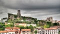 Landscape with ruins of Kruje castle, Albania Royalty Free Stock Photo