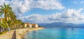 Landscape with Saint Francois beach and Ajaccio town, Corsica