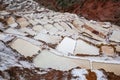 Landscape of the salt terraces of Maras Salineras de Maras in the Andes mountain range in the region of Cusco, Peru, Sacred