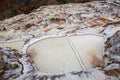 Landscape of the salt terraces of Maras Salineras de Maras in the Andes mountain range in the region of Cusco, Peru, Sacred