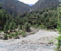 Landscape of Samaria Gorge in Lefka Ori mountains of Crete Gree