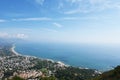 Landscape with San Felice Circeo town at famous Lazio coast, Italy - City at the foot of Mount Circeo where the Homeric legend of