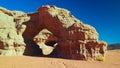 Landscape of sand dune and sandstone nature sculpture at Tamezguida in Tassili nAjjer national park, Algeria Royalty Free Stock Photo