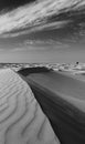 Landscape of a sand dunes and clouds with wind pattern artistic Royalty Free Stock Photo