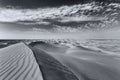 Landscape of a sand dunes and clouds with wind pattern artistic Royalty Free Stock Photo