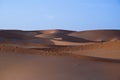 Landscape of sand dunes in the desert of Rub` Al Khali Royalty Free Stock Photo