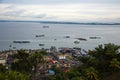 The landscape of Sandakan Bay from top of Tanah Merah Royalty Free Stock Photo