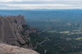 The iconic rock formation of Montserrat mountain from sant Jeroni peak