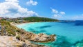 Landscape with Santa Teresa Gallura and Rena Bianca beach, Sardinia island, Italy