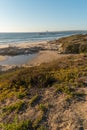 Landscape of Sao Torpes beach Portugal at sunset Royalty Free Stock Photo