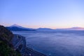 Landscape of the Satta pass at dawn in Shizuoka, Japan