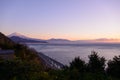 Landscape of the Satta pass at dawn in Shizuoka, Japan