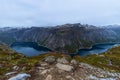 Landscape Scenery Of Lake Ringedalsvatnet Near The Trail To Trolltunga In Norway Royalty Free Stock Photo