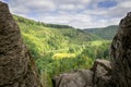 Les Echelles de Rochehaut hike in region Bouillon, Wallonia, Belgium. Semois valley view Royalty Free Stock Photo