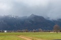 Landscape scenery in Ruggell in Liechtenstein